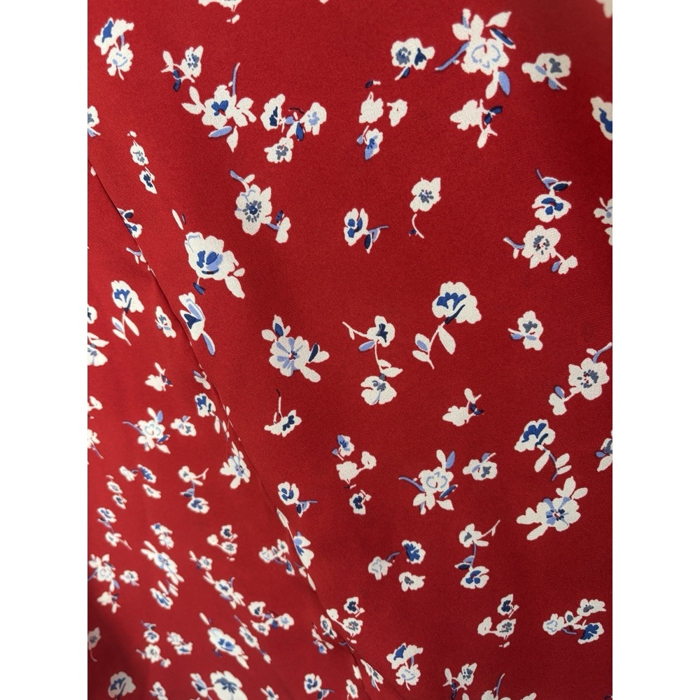 Pleione Top Women Sz M Red Multicolor Floral Casual Career Shirt Cap Sleeve READ - Picture 5 of 10